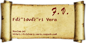 Földvári Vera névjegykártya